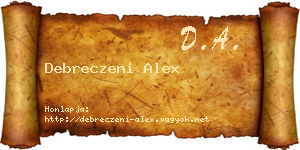 Debreczeni Alex névjegykártya