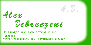 alex debreczeni business card